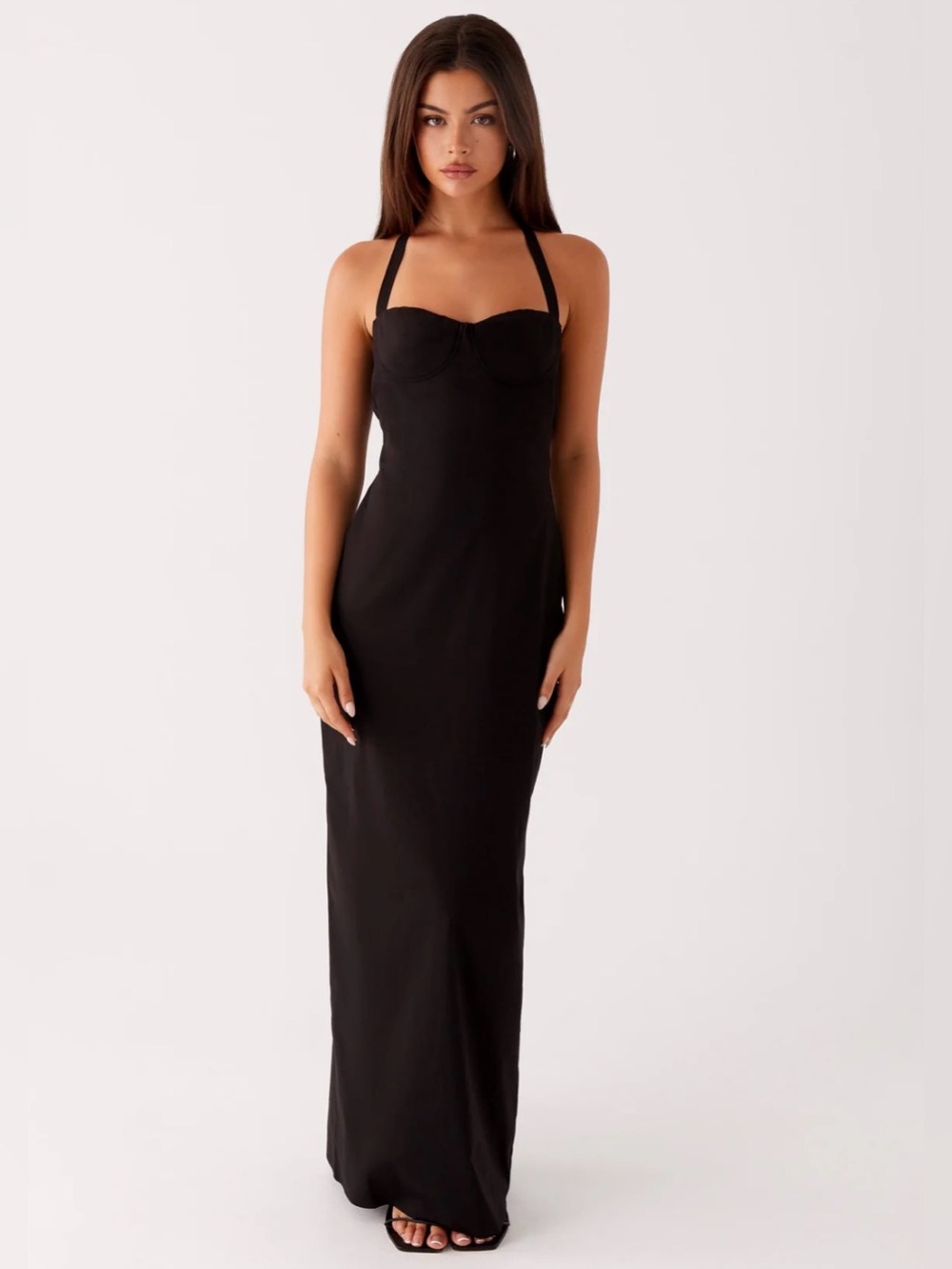Peppermayo Black Halter Maxi Dress with Bust Detail - Picture 2 of 9